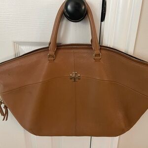 Tory Burch Cognac Pebbled Leather Tote